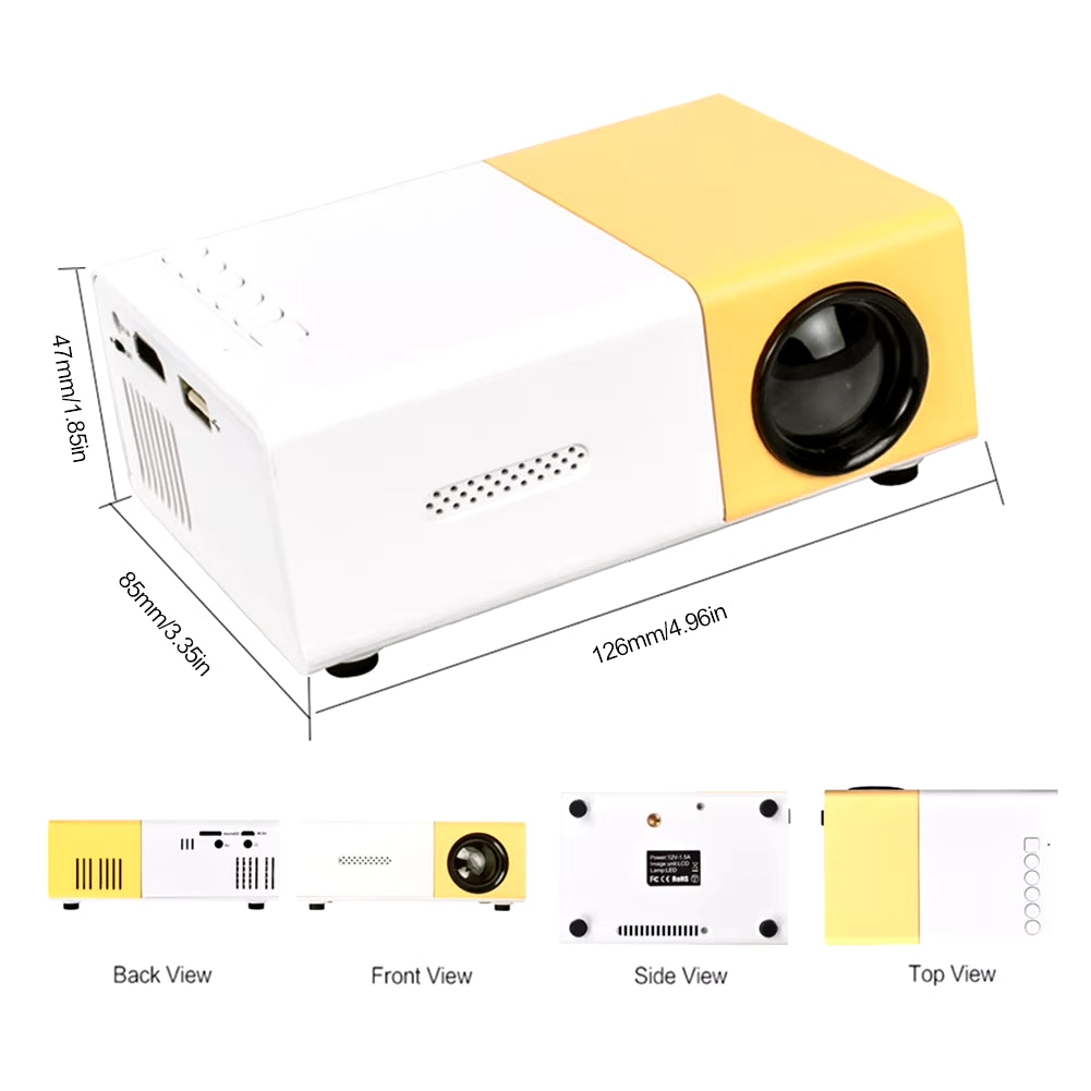 Micro Projecteur LED HD 1080P, 400 Lumens, Pour Ixà Domicile, Réunion, Théâtre, 320X240, Pour Home Cinéma, Compatible HDMI, Emplacements USB/AV/TF